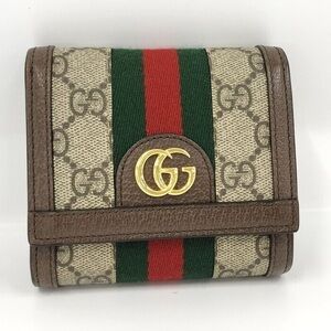 Gucci Ophidia Sherry Line Gg Supreme Bifold Wallet